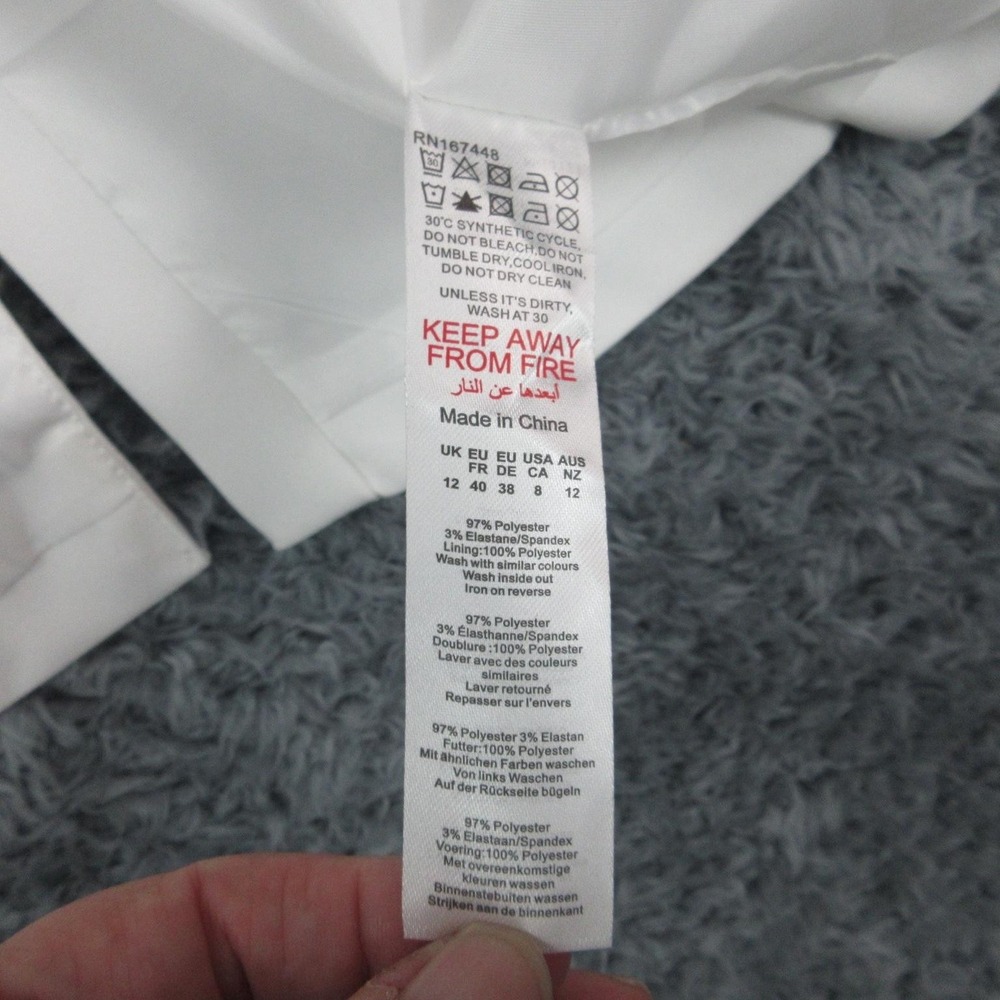 PrettyLittleThing Waistcoat Womens US 8 White Premium Tailored Longline Vest NWT - Picture 14 of 16